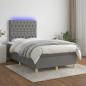 Preview: ARDEBO.de - Boxspringbett mit Matratze & LED Dunkelgrau 120x200 cm Stoff