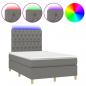 Preview: Boxspringbett mit Matratze & LED Dunkelgrau 120x200 cm Stoff