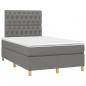 Preview: Boxspringbett mit Matratze & LED Dunkelgrau 120x200 cm Stoff