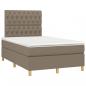 Preview: Boxspringbett mit Matratze & LED Taupe 120x200 cm Stoff