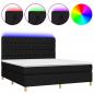 Preview: Boxspringbett mit Matratze & LED Schwarz 160x200 cm Stoff