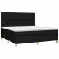 Preview: Boxspringbett mit Matratze & LED Schwarz 160x200 cm Stoff