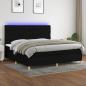 Preview: ARDEBO.de - Boxspringbett mit Matratze & LED Schwarz 200x200 cm Stoff