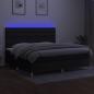 Preview: Boxspringbett mit Matratze & LED Schwarz 200x200 cm Stoff