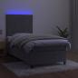 Preview: Boxspringbett mit Matratze & LED Hellgrau 80x200 cm Samt