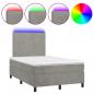 Preview: Boxspringbett mit Matratze & LED Hellgrau 120x200 cm Samt