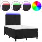 Preview: Boxspringbett mit Matratze & LED Schwarz 120x200 cm Samt