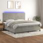 Preview: ARDEBO.de - Boxspringbett mit Matratze & LED Hellgrau 200x200 cm Samt