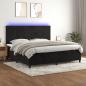 Preview: ARDEBO.de - Boxspringbett mit Matratze & LED Schwarz 200x200 cm Samt