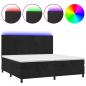 Preview: Boxspringbett mit Matratze & LED Schwarz 200x200 cm Samt