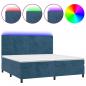 Preview: Boxspringbett mit Matratze & LED Dunkelblau 200x200 cm Samt