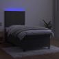 Preview: Boxspringbett mit Matratze & LED Dunkelgrau 90x190 cm Samt