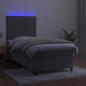 Preview: Boxspringbett mit Matratze & LED Hellgrau 90x200 cm Samt