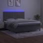 Preview: Boxspringbett mit Matratze & LED Hellgrau 180x200 cm Samt