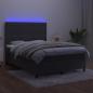 Preview: Boxspringbett mit Matratze & LED Dunkelgrau 140x190 cm Samt