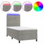 Preview: Boxspringbett mit Matratze & LED Hellgrau 90x190 cm Samt