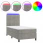 Preview: Boxspringbett mit Matratze & LED Hellgrau 90x200 cm Samt