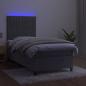 Preview: Boxspringbett mit Matratze & LED Hellgrau 90x200 cm Samt