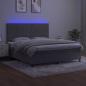 Preview: Boxspringbett mit Matratze & LED Hellgrau 160x200 cm Samt