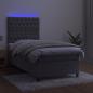 Preview: Boxspringbett mit Matratze & LED Hellgrau 80x200 cm Samt