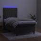 Preview: Boxspringbett mit Matratze & LED Dunkelgrau 80x200 cm Samt