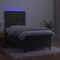 Preview: Boxspringbett mit Matratze & LED Dunkelgrau 90x190 cm Samt