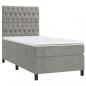 Preview: Boxspringbett mit Matratze & LED Hellgrau 90x200 cm Samt