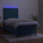 Preview: Boxspringbett mit Matratze & LED Dunkelblau 100x200 cm Samt