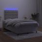 Preview: Boxspringbett mit Matratze & LED Hellgrau 120x200 cm Samt