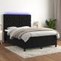 Preview: ARDEBO.de - Boxspringbett mit Matratze & LED Schwarz 140x190 cm Samt