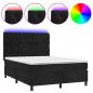 Preview: Boxspringbett mit Matratze & LED Schwarz 140x200 cm Samt