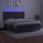 Preview: Boxspringbett mit Matratze & LED Dunkelgrau 160x200 cm Samt