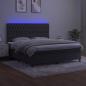 Preview: Boxspringbett mit Matratze & LED Dunkelgrau 180x200 cm Samt