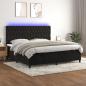 Preview: ARDEBO.de - Boxspringbett mit Matratze & LED Schwarz 200x200 cm Samt