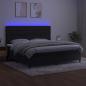 Preview: Boxspringbett mit Matratze & LED Schwarz 200x200 cm Samt