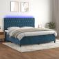 Preview: ARDEBO.de - Boxspringbett mit Matratze & LED Dunkelblau 200x200 cm Samt