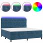 Preview: Boxspringbett mit Matratze & LED Dunkelblau 200x200 cm Samt