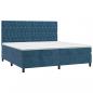 Preview: Boxspringbett mit Matratze & LED Dunkelblau 200x200 cm Samt