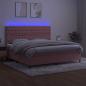 Preview: Boxspringbett mit Matratze & LED Rosa 200x200 cm Samt