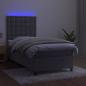 Preview: Boxspringbett mit Matratze & LED Hellgrau 80x200 cm Samt