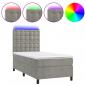 Preview: Boxspringbett mit Matratze & LED Hellgrau 90x200 cm Samt