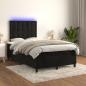 Preview: ARDEBO.de - Boxspringbett mit Matratze & LED Schwarz 120x200 cm Samt