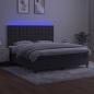 Preview: Boxspringbett mit Matratze & LED Dunkelgrau 160x200 cm Samt