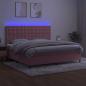 Preview: Boxspringbett mit Matratze & LED Rosa 200x200 cm Samt