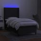 Preview: Boxspringbett mit Matratze & LED Schwarz 80x200 cm Stoff