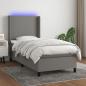 Preview: ARDEBO.de - Boxspringbett mit Matratze & LED Dunkelgrau 90x200 cm Stoff