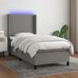 Preview: ARDEBO.de - Boxspringbett mit Matratze & LED Dunkelgrau 100x200 cm Stoff