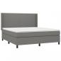 Preview: Boxspringbett mit Matratze & LED Dunkelgrau 180x200 cm Stoff