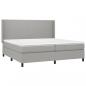 Preview: Boxspringbett mit Matratze & LED Hellgrau 200x200 cm Stoff