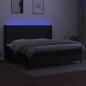 Preview: Boxspringbett mit Matratze & LED Schwarz 200x200 cm Stoff